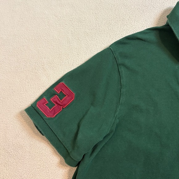 Polo Ralph Lauren Mens Big Pony Polo Shirt Green Red Classic Fit Large LG - Picture 5 of 10